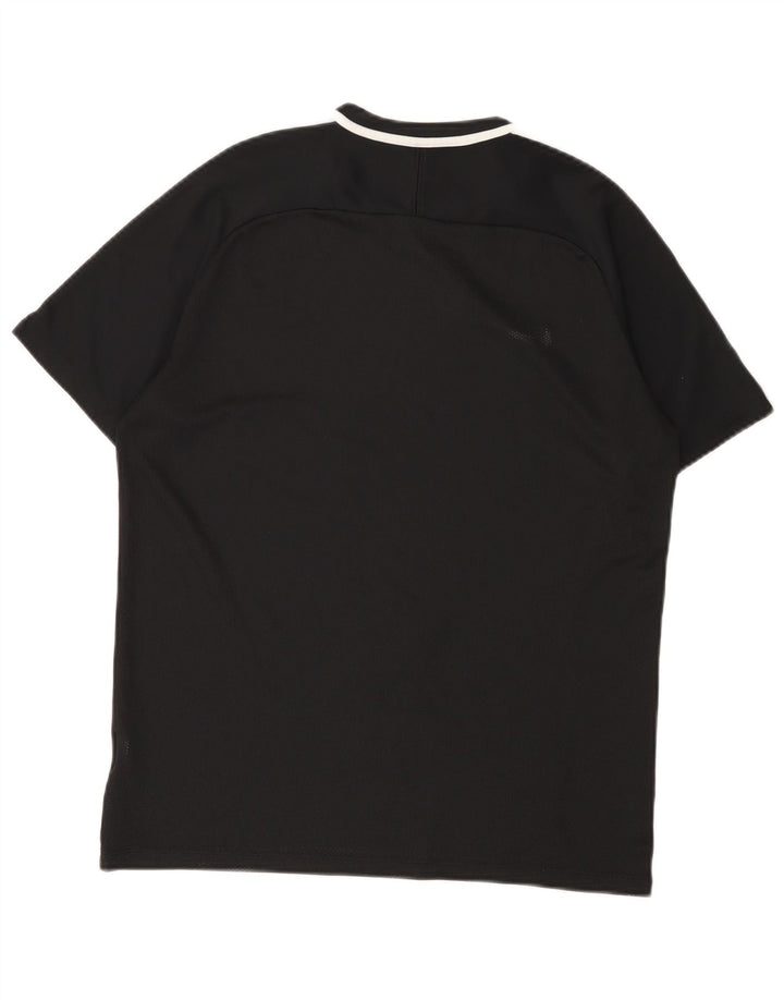 NIKE T-shirt Dri Fit da donna Top UK 16 Large Nero Colourblock Poliestere