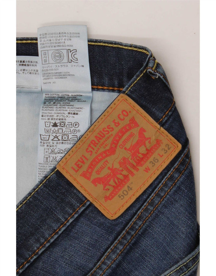 Pantaloncini di jeans Levi's 504 da uomo W36 grandi in cotone blu