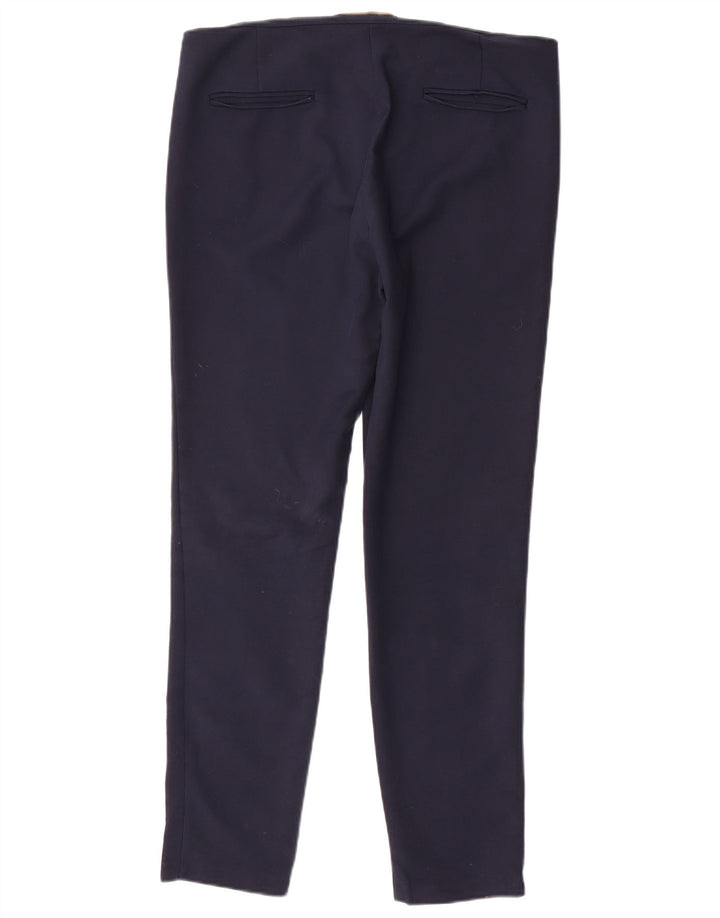 Pantaloni casual slim da donna ZARA grandi W32 L29 blu navy