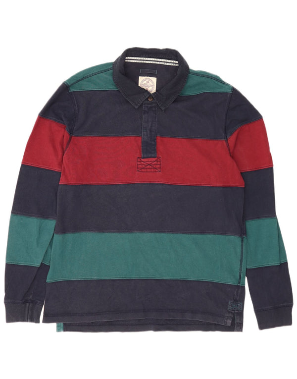 Polo da rugby da uomo a maniche lunghe Fat Face, a righe grandi, multicolore