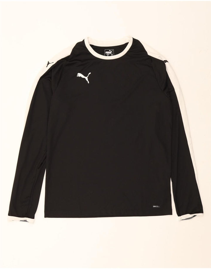 PUMA Mens Graphic Top Long Sleeve Large Black Polyester Vintage Puma and Second-Hand Puma from Messina Hembry 