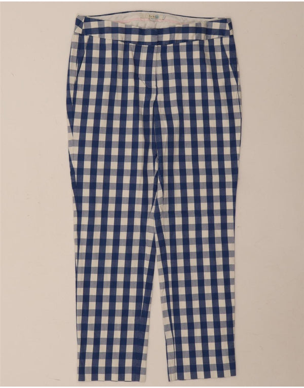 Pantaloni corti da donna Boden UK 10 piccoli W30 L24 cotone a quadretti blu