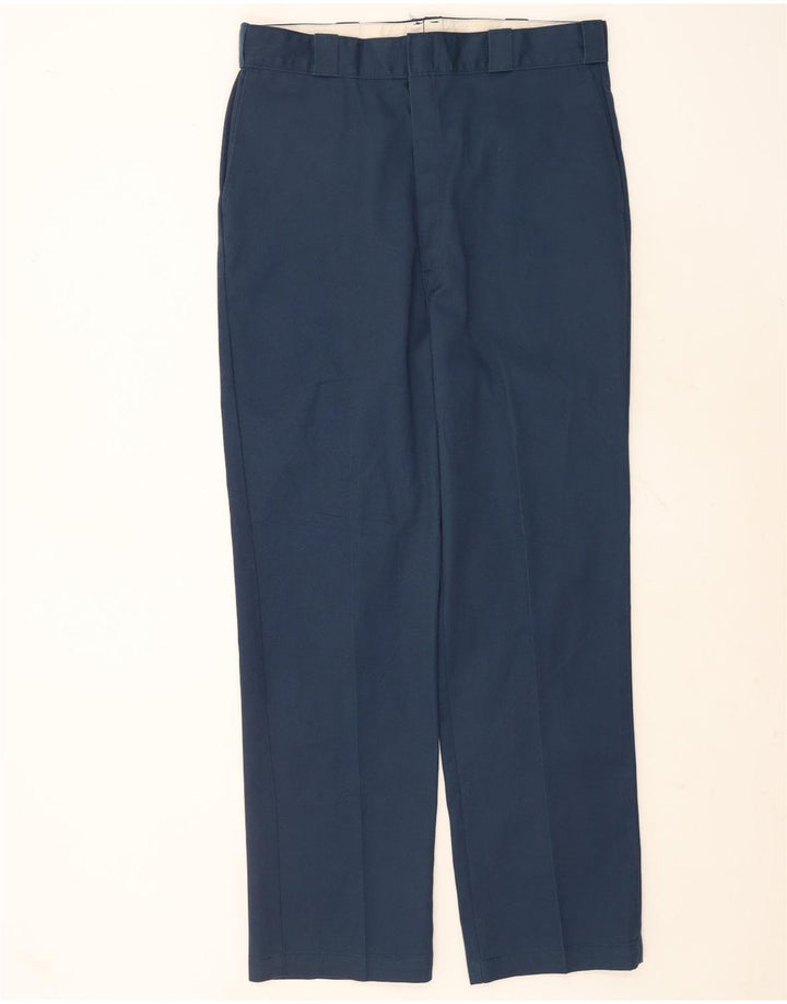 Pantaloni chino dritti da uomo Dickies W38 L34 poliestere blu navy