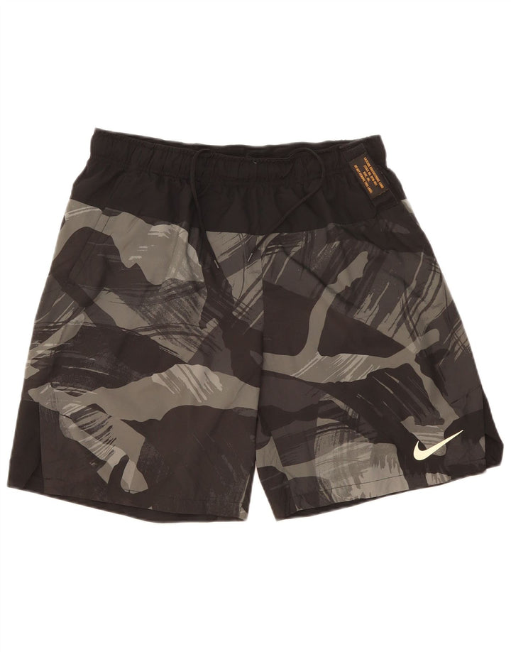 Pantaloncini sportivi NIKE Dri Fit da uomo, grandi, in poliestere mimetico nero