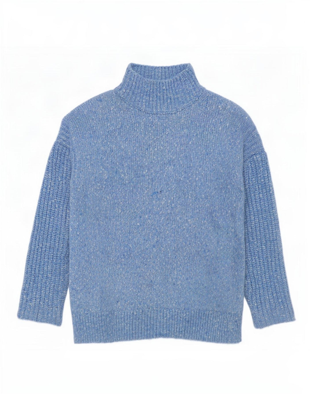 Maglione maglione a collo alto da donna Marks & Spencer UK 14 Blu medio screziato