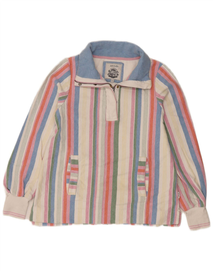 Joules Felpa da Donna con Zip Collo Maglione UK 8 Piccolo a Righe Multicolori