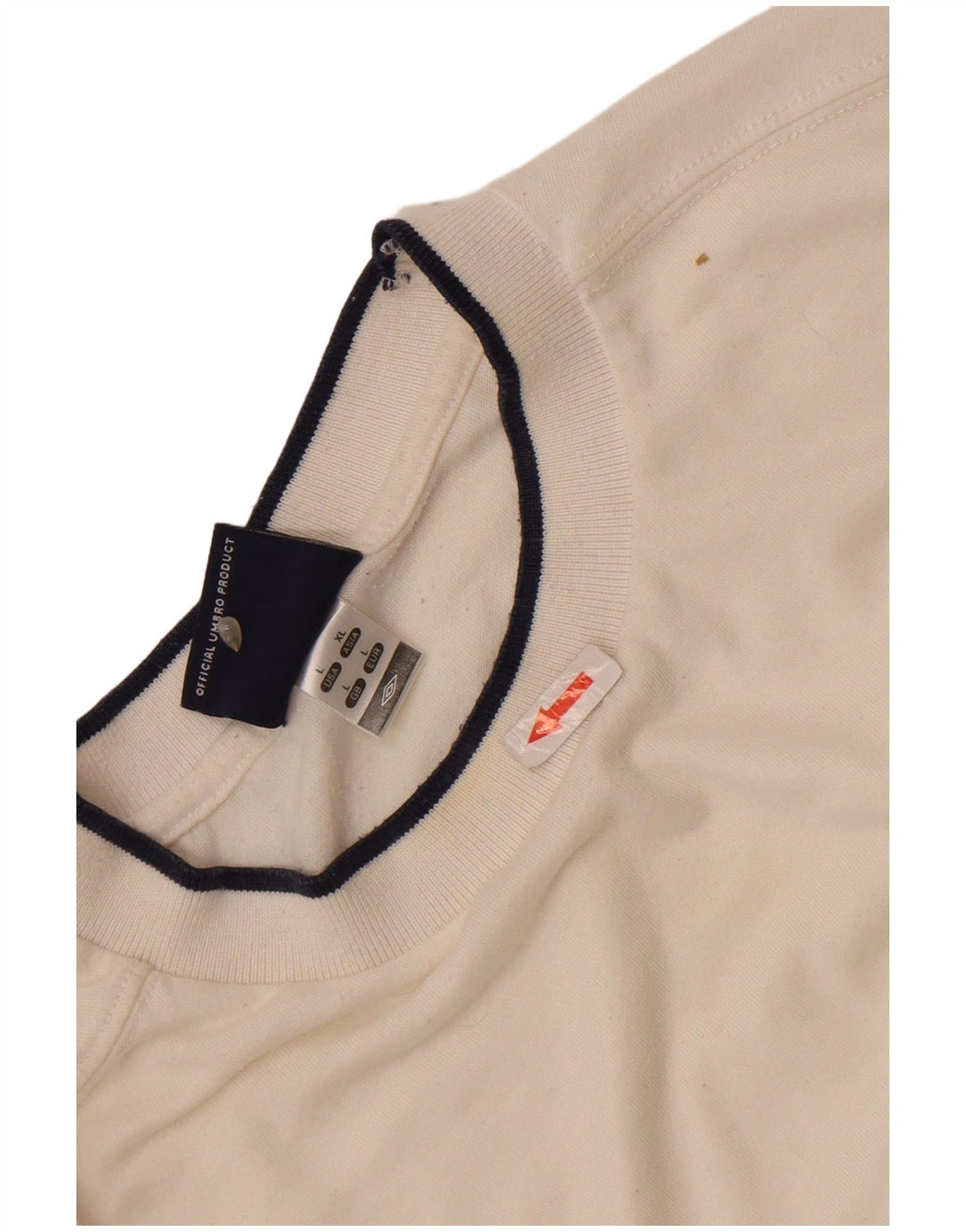 T-shirt grafica da uomo Umbro Top grande in poliestere bianco sporco