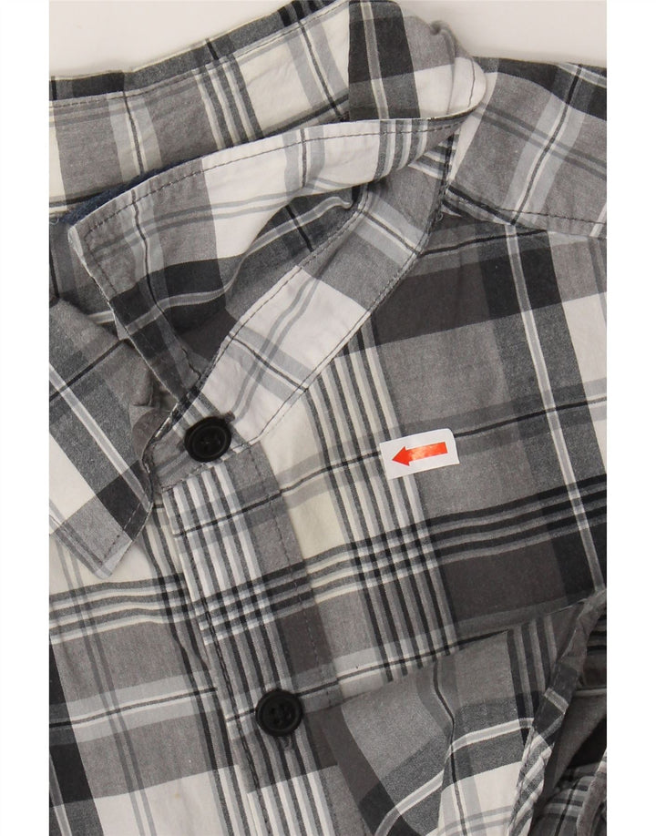 Camicia a maniche corte da uomo Columbia in cotone a quadri grigio medio