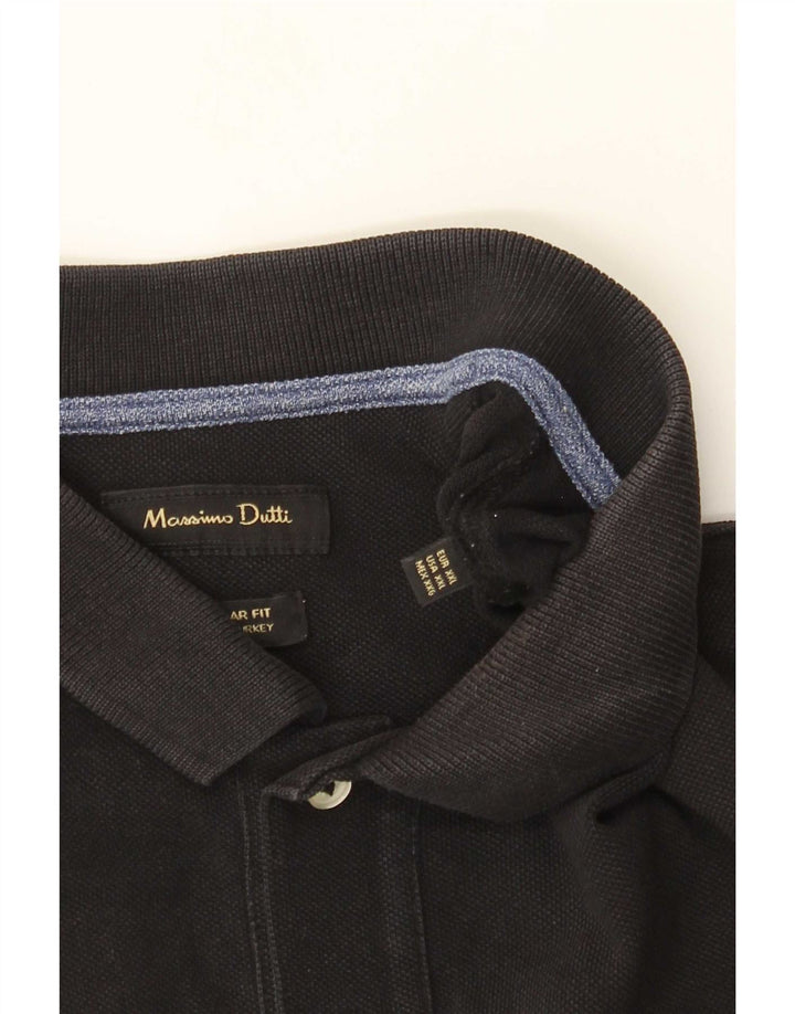 Massimo Dutti Polo da uomo vestibilità regolare 2XL Nera