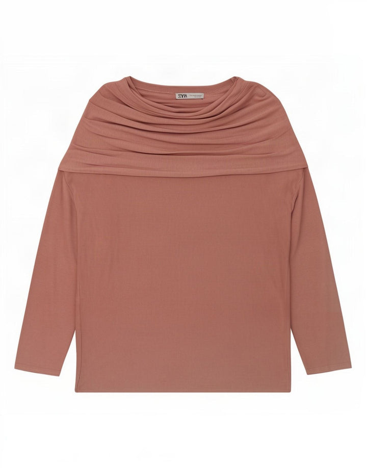Top Zara da donna oversize a maniche lunghe UK 10 piccolo Lyocell rosa