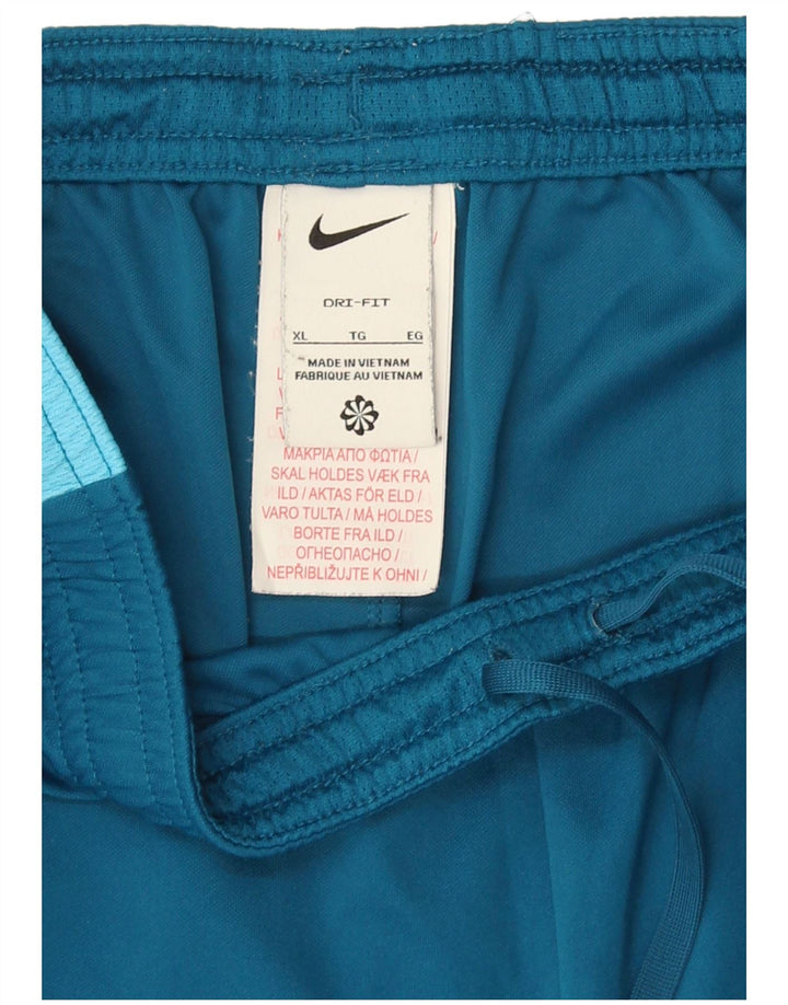 Pantaloncini sportivi Nike Dri Fit da uomo XL in poliestere color block blu navy