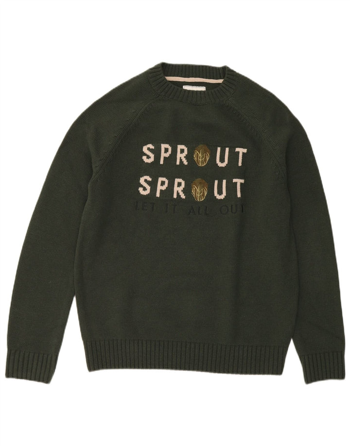 Joules Maglione girocollo grafico da uomo in acrilico verde medio