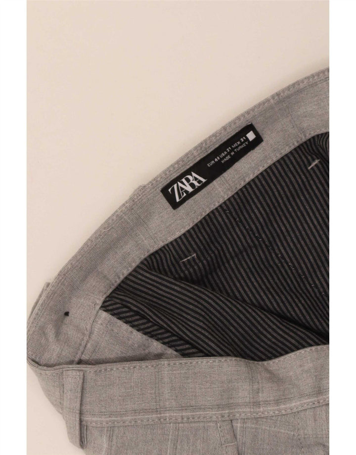 Pantaloni chino slim da uomo Zara EU 40 medi W31 L28 quadri grigi