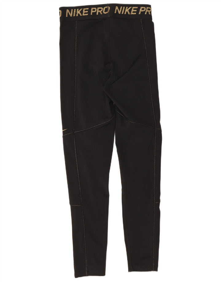 Leggings grafici Nike Dri Fit da donna UK 12 medio nero