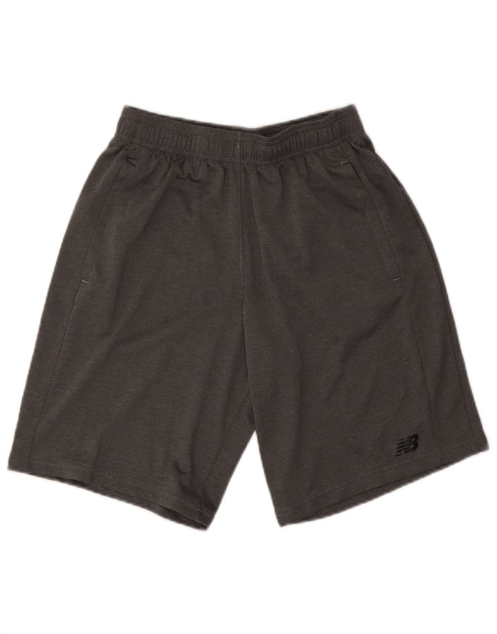 Pantaloncini sportivi da uomo New Balance piccoli in poliestere chiazzato grigio