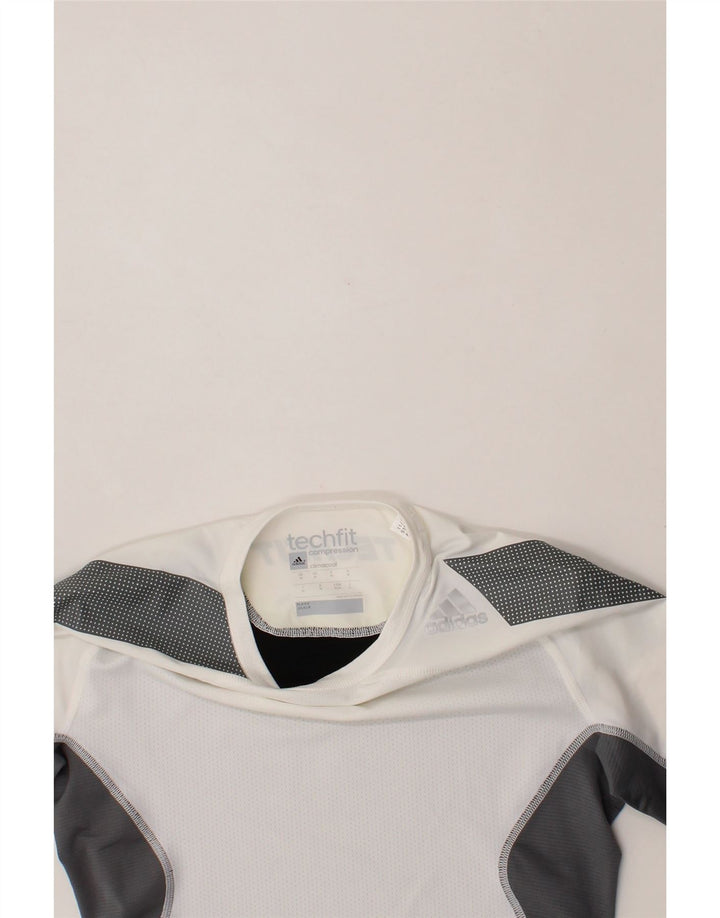 ADIDAS Womens Climacool T-Shirt Top UK 12 Medium White Colourblock Vintage Adidas and Second-Hand Adidas from Messina Hembry 
