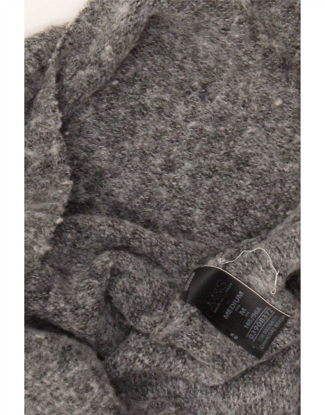 Maglione maglione a collo alto da donna Marks & Spencer UK 14 Grigio medio chiazzato