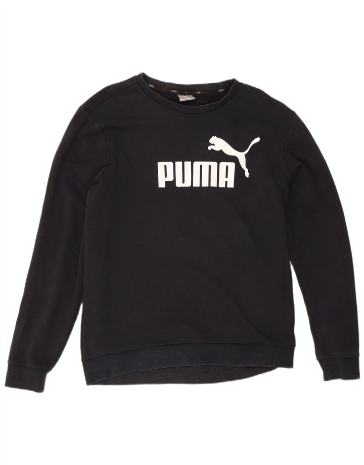 PUMA Mens Graphic Sweatshirt Jumper Large Black Cotton