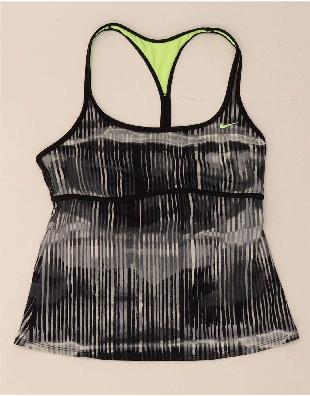 Canotta Nike da donna UK 14 grande in poliammide a righe nere