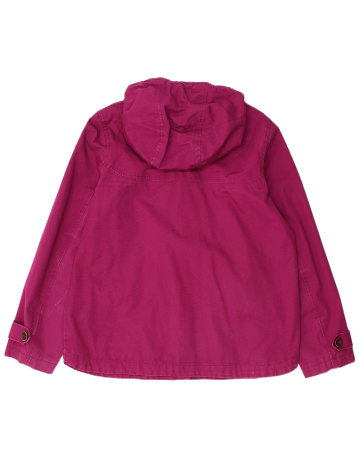 JOULES giacca a vento con cappuccio da donna UK 14 grande cotone rosa