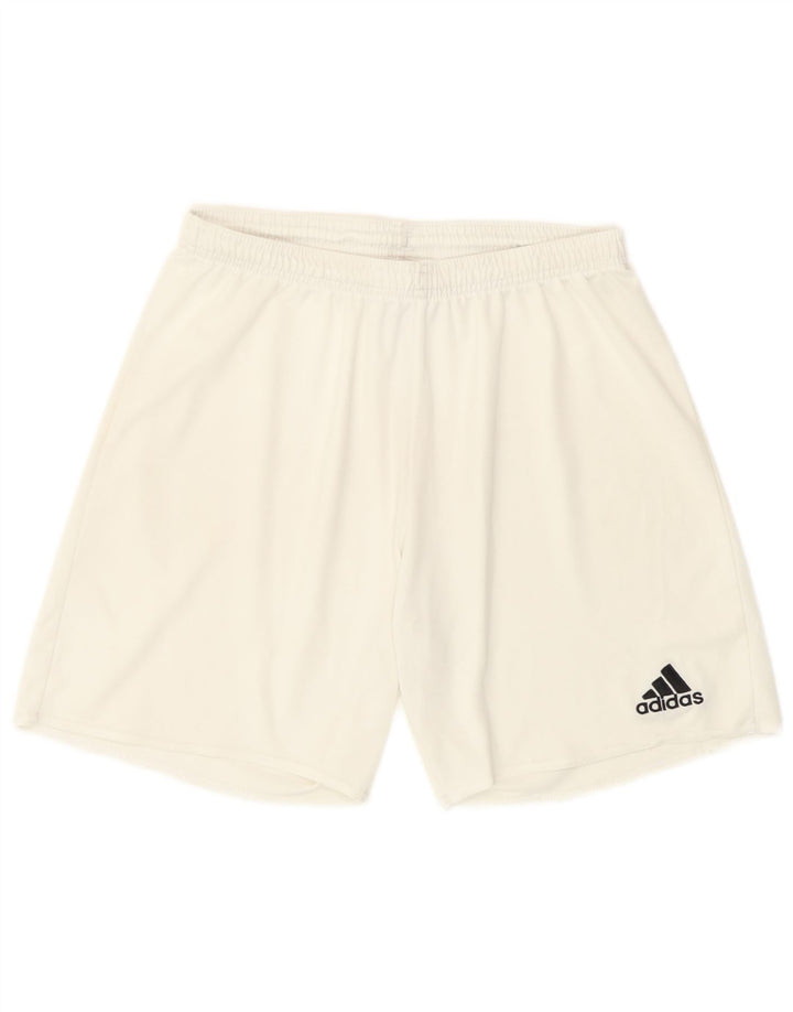 Pantaloncini sportivi Adidas Climalite da uomo di colore bianco medio in poliestere
