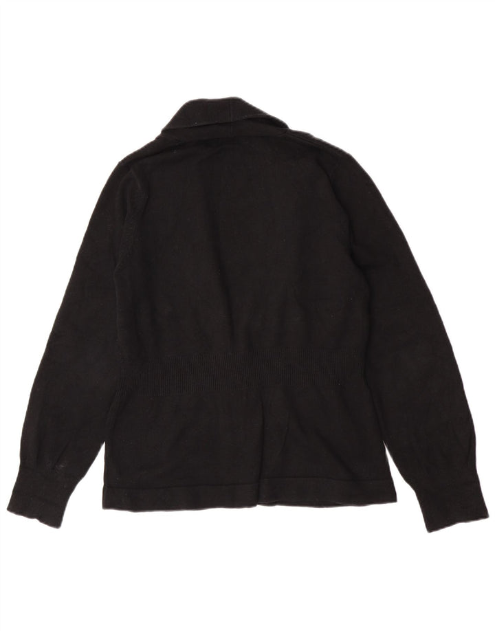 Maglione cardigan da donna Eddie Bauer UK 14 cotone nero medio