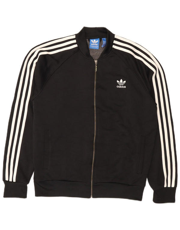 Giacca da ginnastica da uomo Adidas Large nera in poliestere