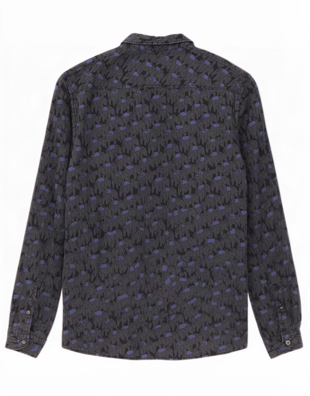 Camicia da uomo Paul Smith grande in cotone con stampa animalier grigia
