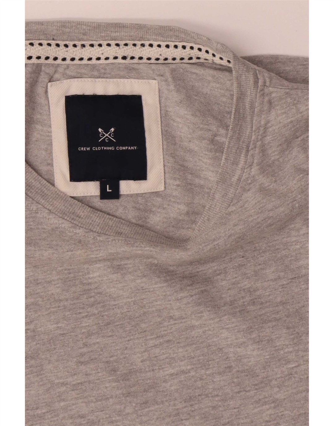 Crew Clothing T-shirt da uomo Top grande in cotone grigio