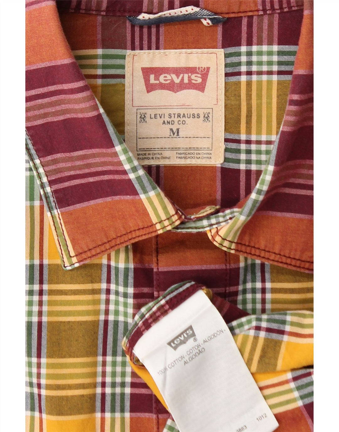 LEVI'S Camicia a maniche corte da uomo in cotone a quadri multicolore medio