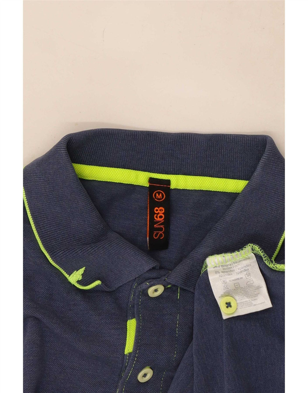 Polo da uomo Sun68 in cotone blu navy medio