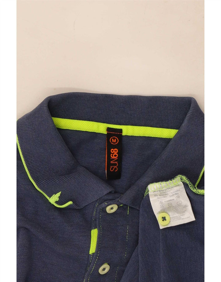 Polo da uomo Sun68 in cotone blu navy medio