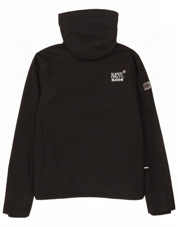 Giacca a vento da uomo con cappuccio Superdry Windcheater UK 40 Large in nylon nero