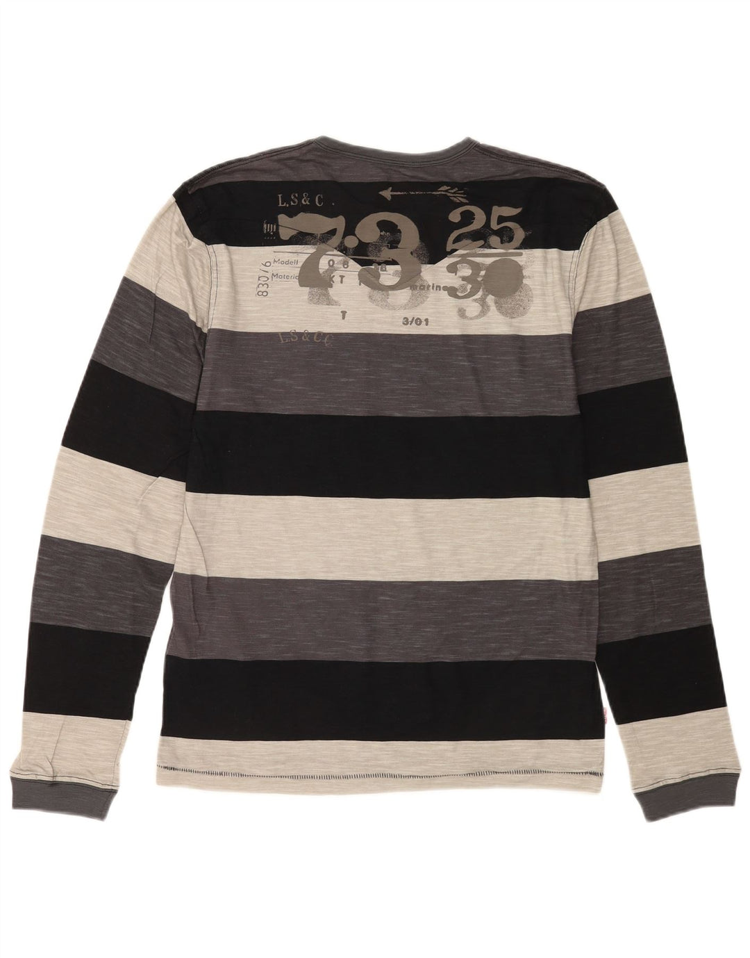 Levi's Top grafico da uomo a maniche lunghe in cotone a righe grandi multicolori