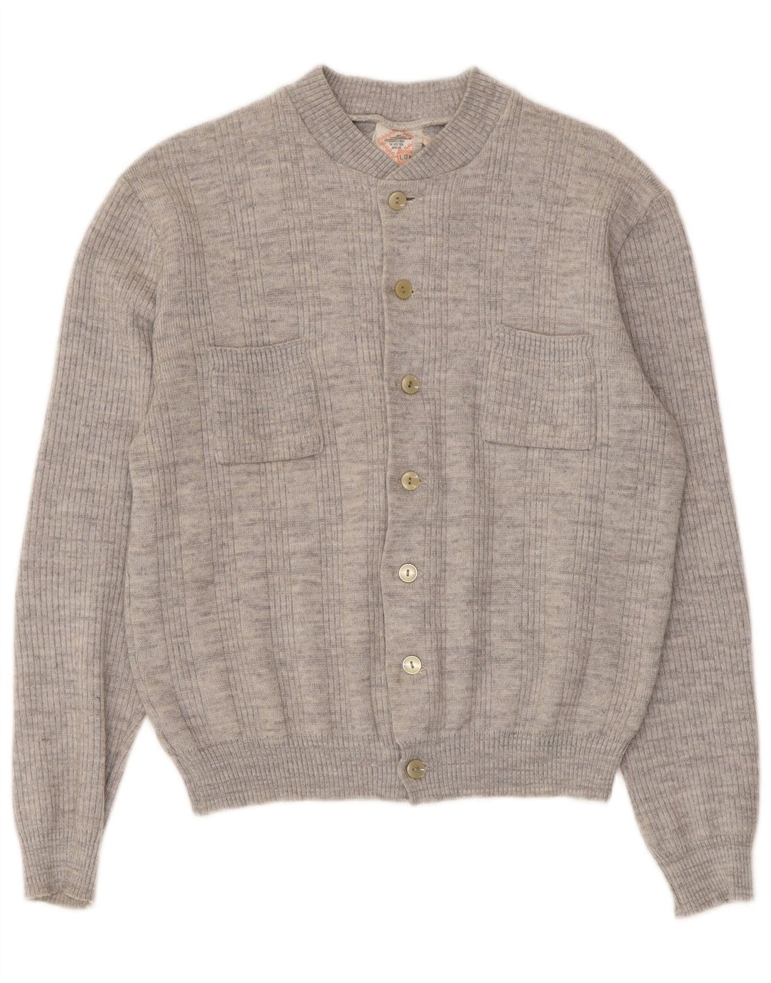 Maglione cardigan da donna vintage UK 14 Grigio medio