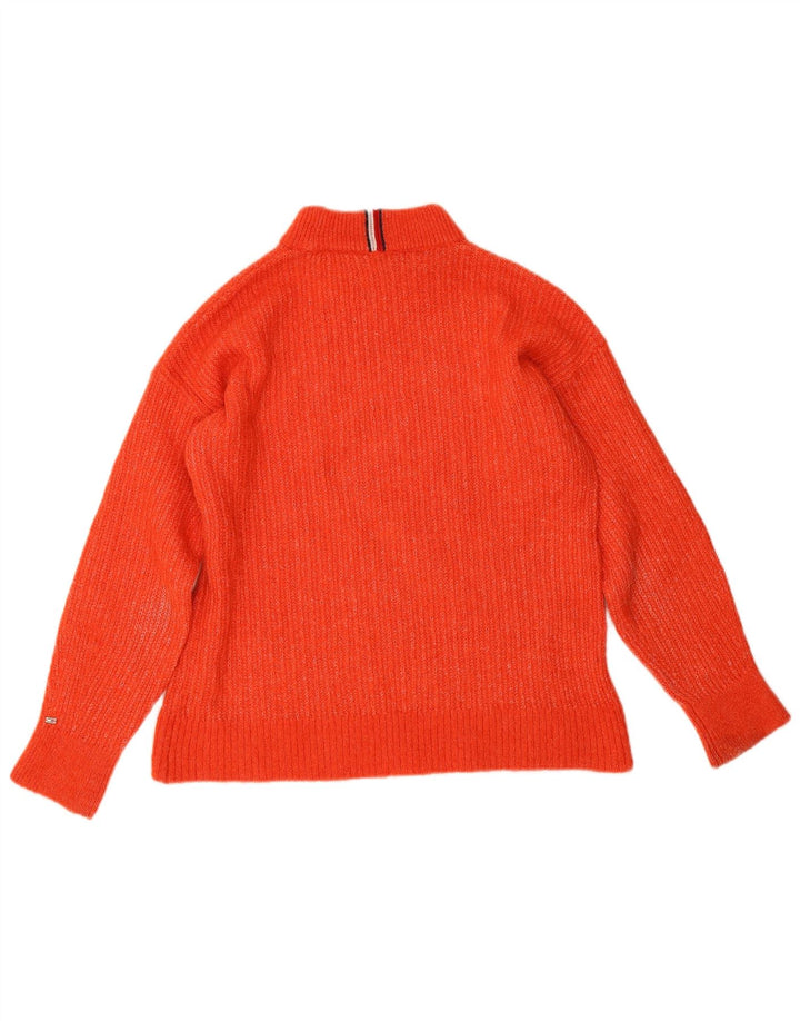 Maglione maglione collo alto da donna Tommy Hilfiger UK 14 arancione medio