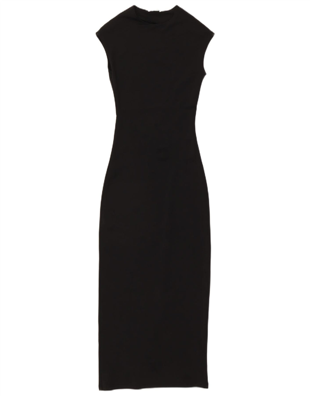 Abito lungo senza maniche ZARA da donna UK 10 piccolo nero in poliammide