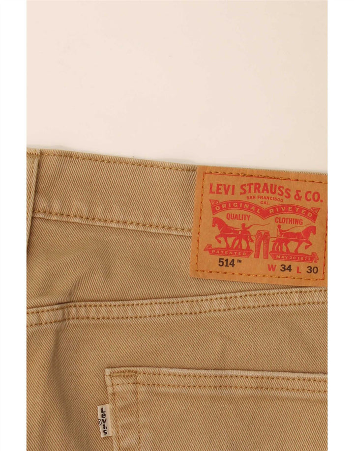 Levi's Donna 514 Jeans dritti W34 L30 Cotone Beige