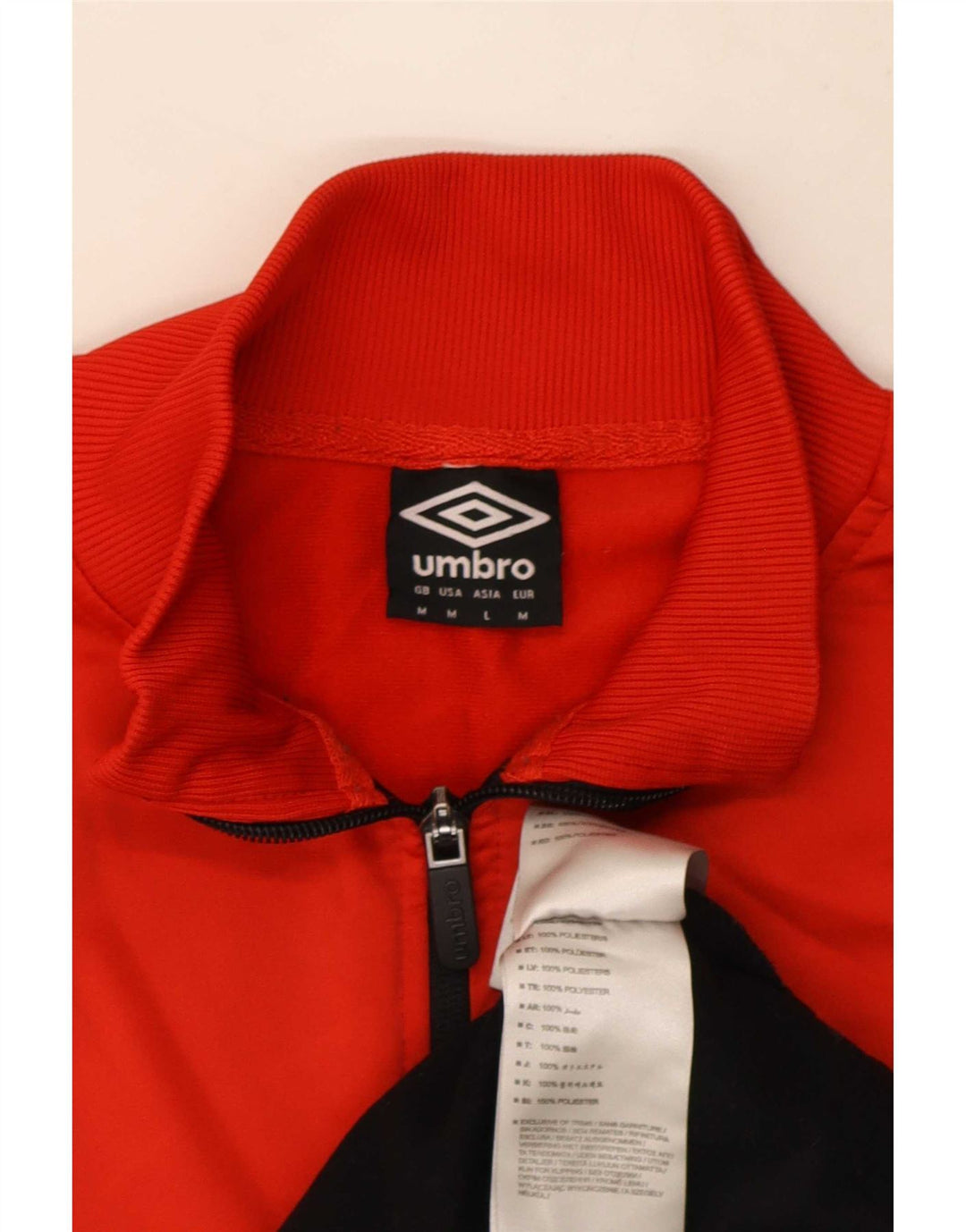 Giacca da tuta da uomo Umbro in poliestere color block rosso medio