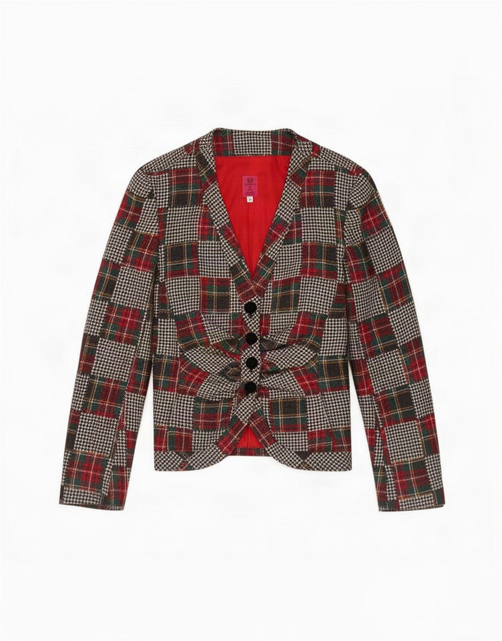 Giacca Blazer a 4 Bottoni da Donna Ungaro IT 42 Patchwork Medio Multicolore