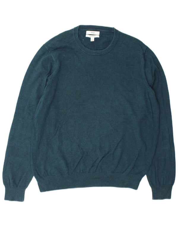 Maglione maglione girocollo da uomo Marks & Spencer XL cotone blu navy