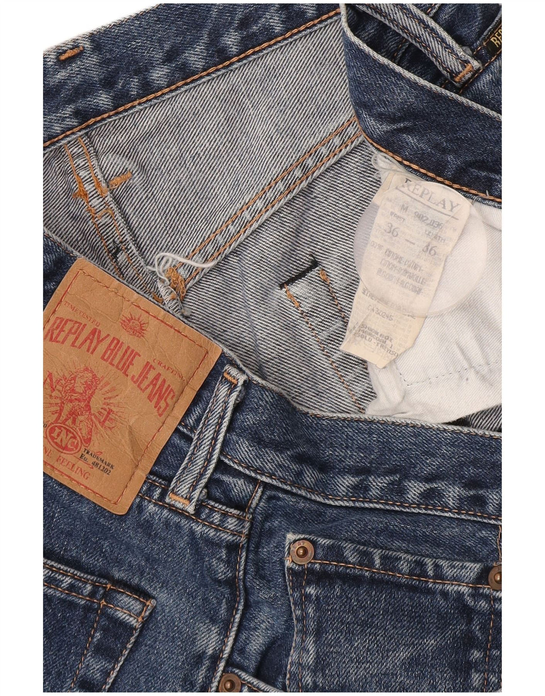 Jeans dritti da uomo Replay W36 L36 cotone blu