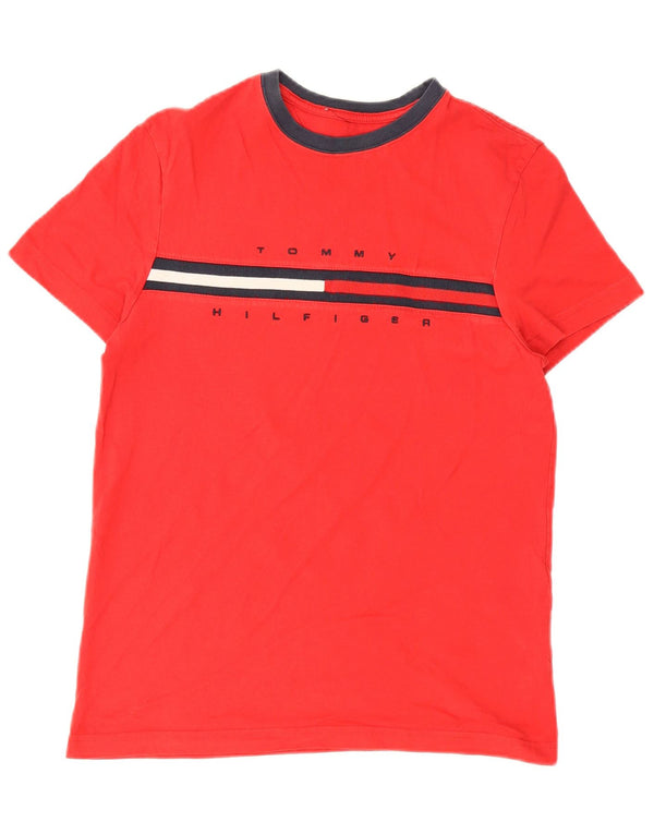 T-shirt grafica da uomo Tommy Hilfiger Top XS rosso in cotone color block