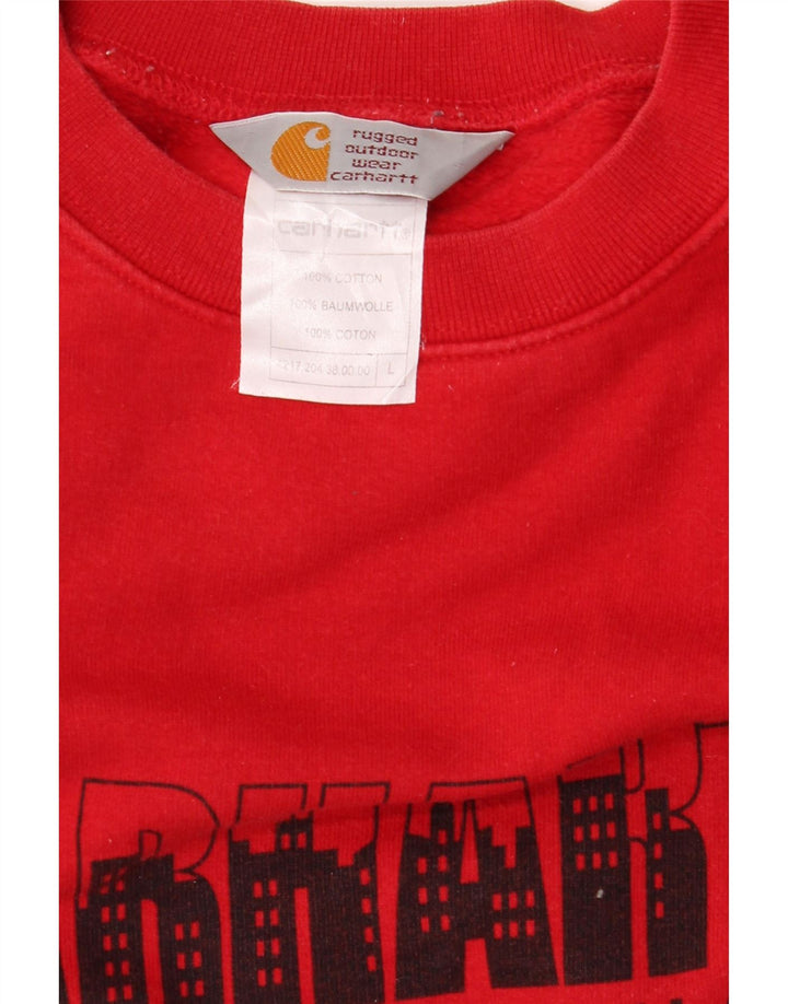 CARHARTT Felpa grafica da uomo Maglione grande cotone rosso