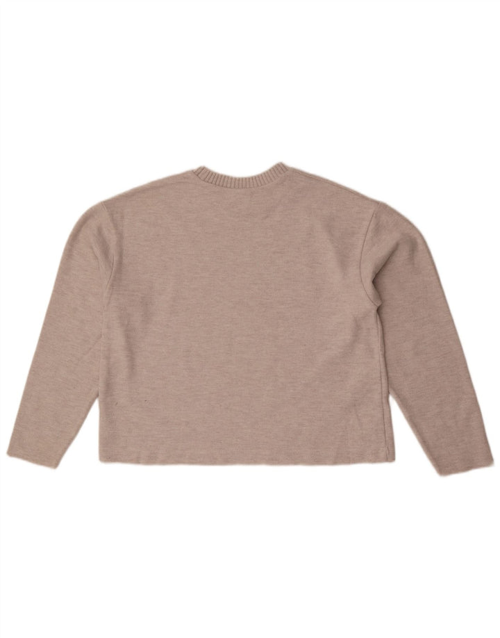 Top corto in camicetta corta da donna Zara UK 14 beige medio