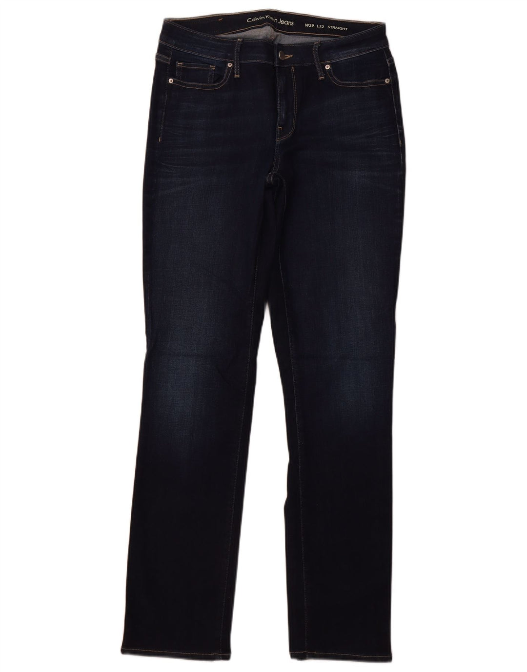 Jeans dritti da donna Calvin Klein W29 L32 cotone blu navy