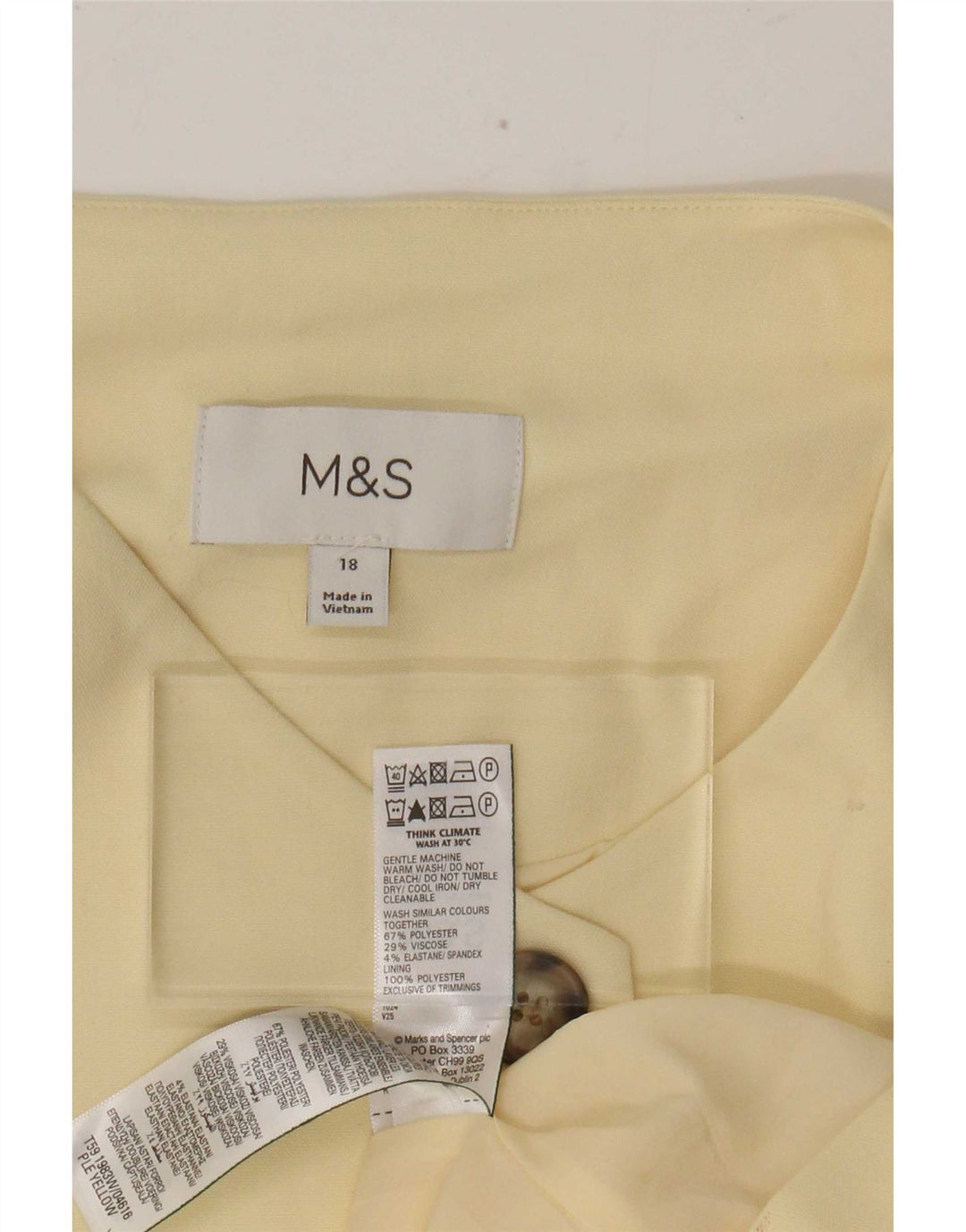 Gilet da donna Marks & Spencer UK 18 XL poliestere giallo