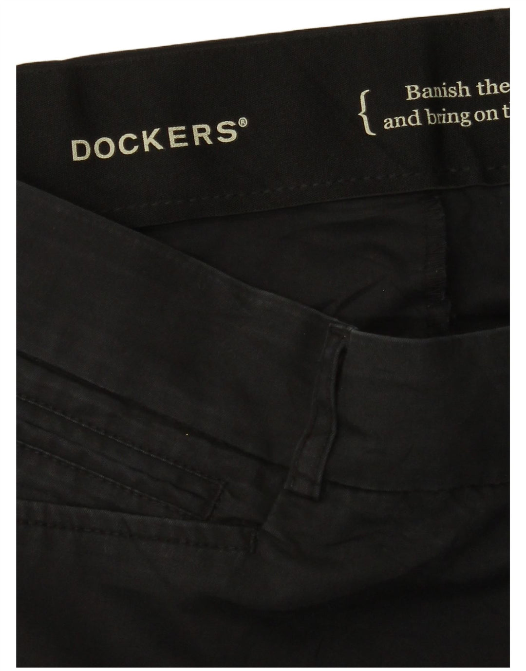 DOCKERS Womens Straight Casual Trousers W36 L30 Black