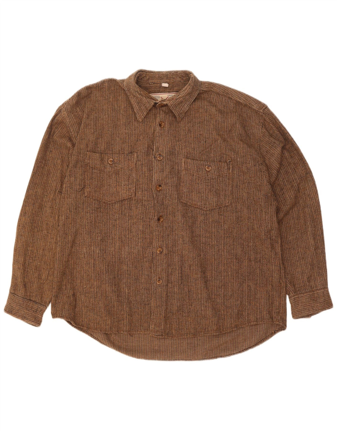 Camicia da uomo in flanella Chaser taglia 16 grande cotone a righe marroni