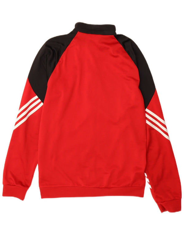 Giacca da ginnastica da uomo Adidas Small in poliestere color block rosso